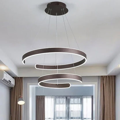 DecorBites™ Geometric Circle Rings LED Pendant Light Fixture