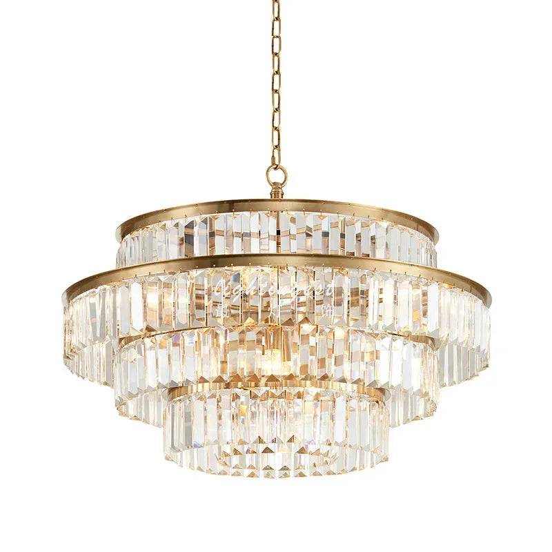 Golden Crystal Pendant Chandelier