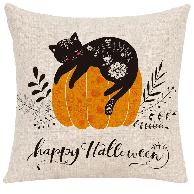 Linen Trick Treat Cushion Cover