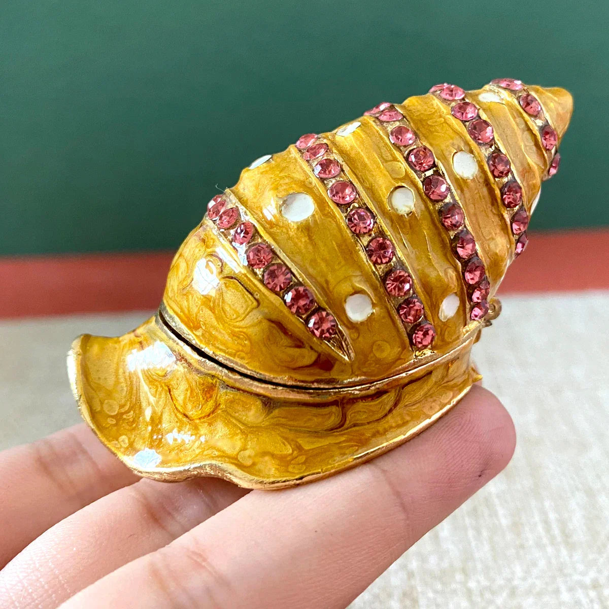 Enamel Conch Trinket Box
