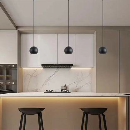 Nordic Ball Pendant Light in Black or White Aluminum
