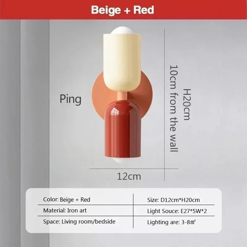 DecorBites™ Cream Double Head LED Wall Lamps for Living Room Bedroom Indoor Decoration