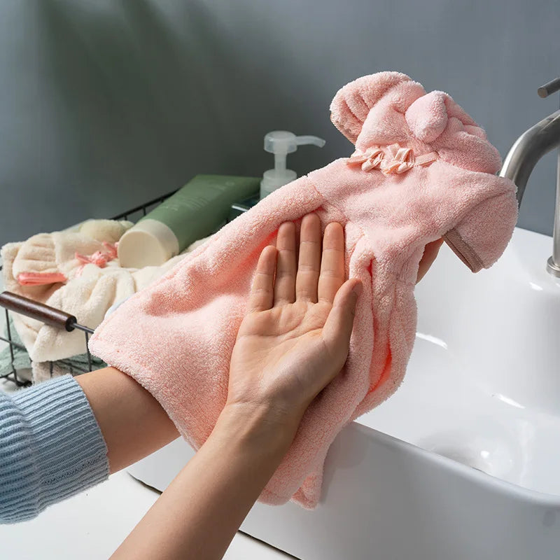 DecorBites™ Coral Fleece Cheongsam Hand Towel: Soft, Absorbent, Quick-Drying For Household & Wall Mount