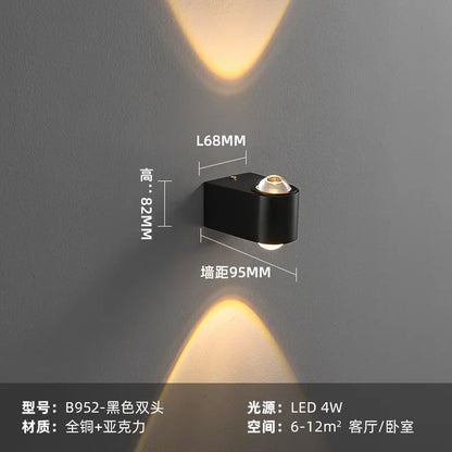 DecorBites™ Copper LED Wall Lamp Modern Bedside Reading Indoor Nordic Scone Wall Lamp
