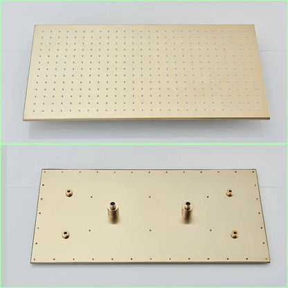 DecorBites™ Brushed Gold LED Thermostatic Shower Faucet Set with Ceiling Rainfall Shower Head