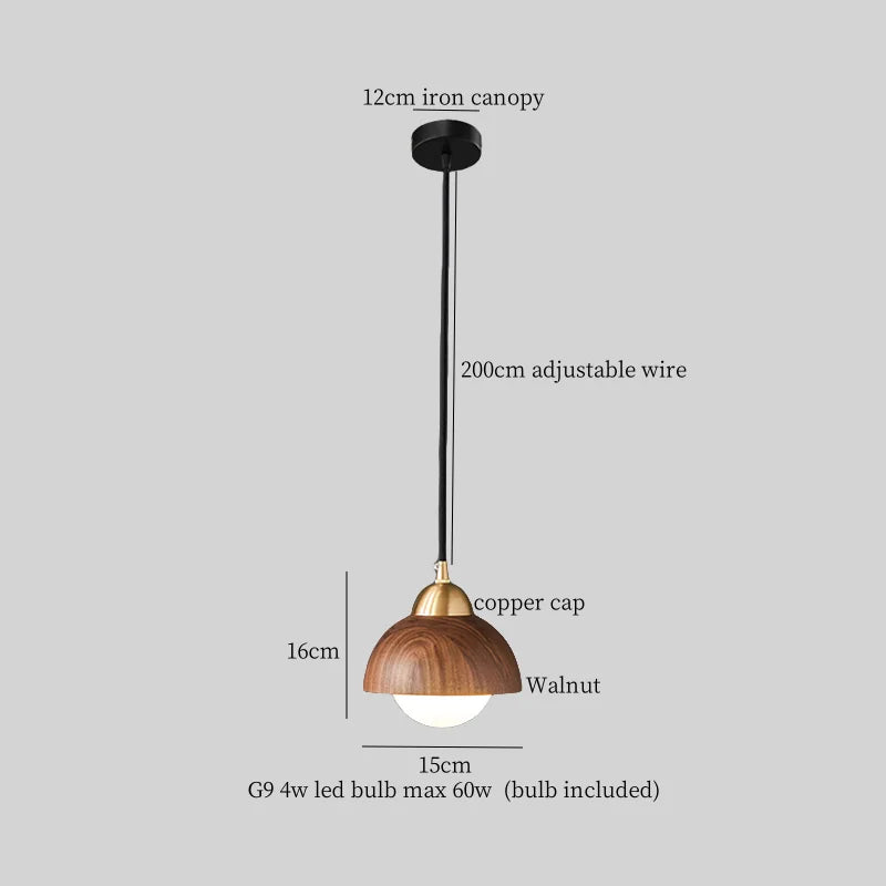 Vintage Wood Pendant Light