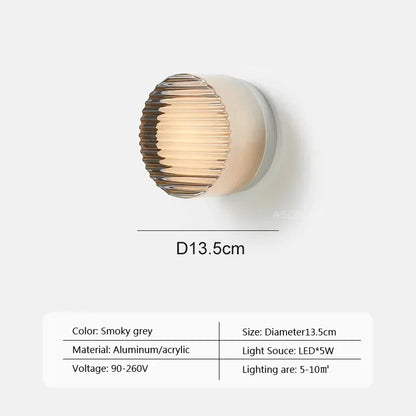 DecorBites™ Amber Jelly LED Wall Sconce Light for Bedside Room Decor, Smoke Grey