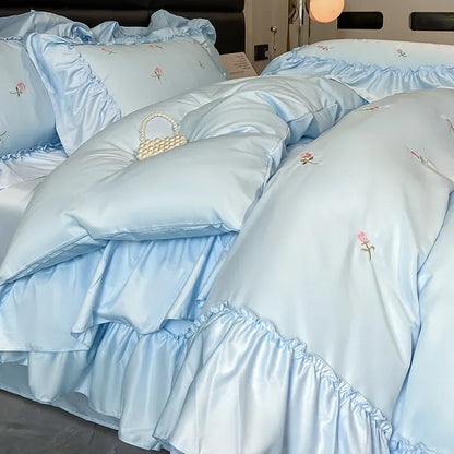 DecorBites™ Lace Embroidered Cooling Comforter Cover Set - Silky Cozy Bedding Sets