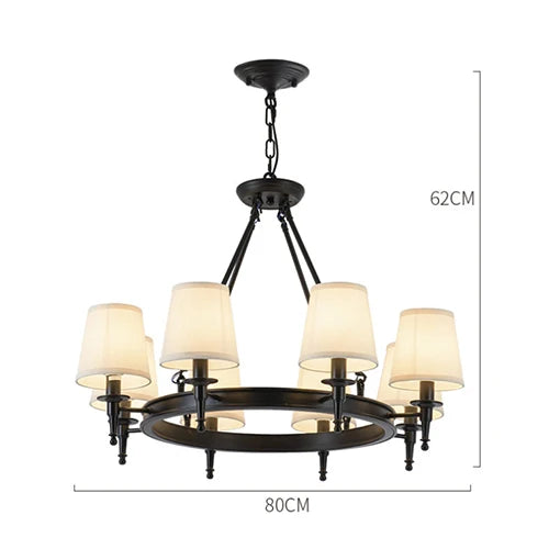 DecorBites™ Country Retro Chandelier Fabric Lampshade Ceiling Pendant Light for Home Indoor Decor