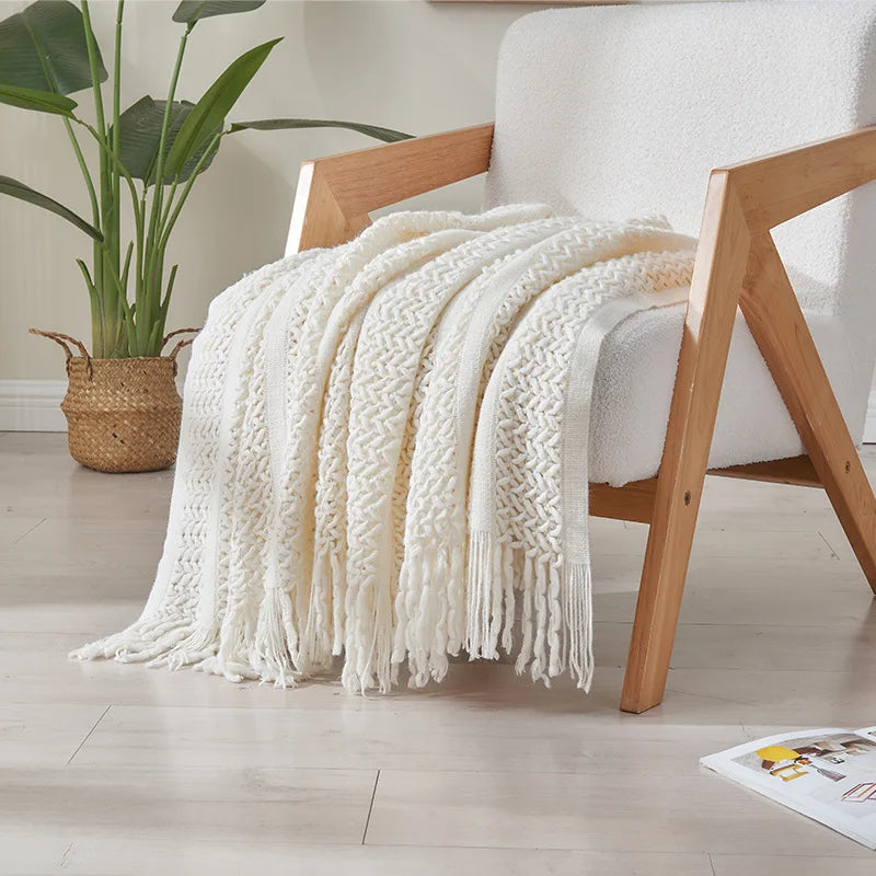 Solid Color Knit Blanket