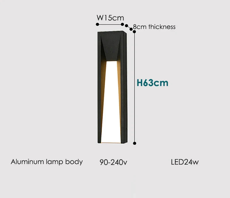 DecorBites™ LED Black Outdoor Wall Lamp for Patio Entryway and Garden Lighting