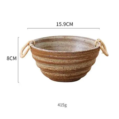 DecorBites™ Japanese Style Handmade Stoneware Dinnerware Set - Round Plates and Bowls
