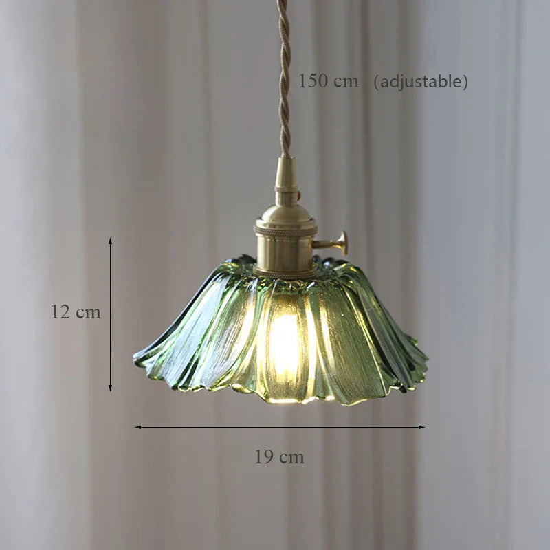 Sunflower Glass Brass Pendant