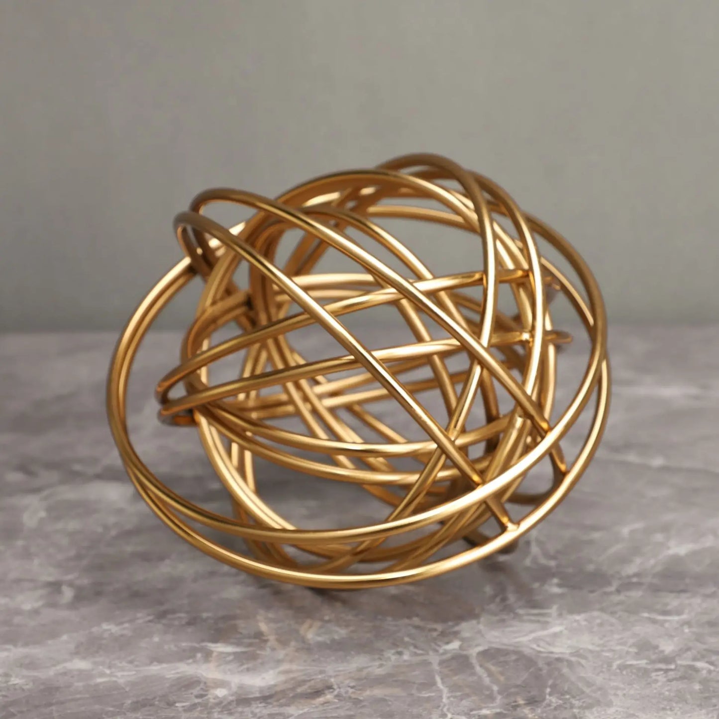 DecorBites™ Geometric Golden Thread Metal Balls Decorative Figurines