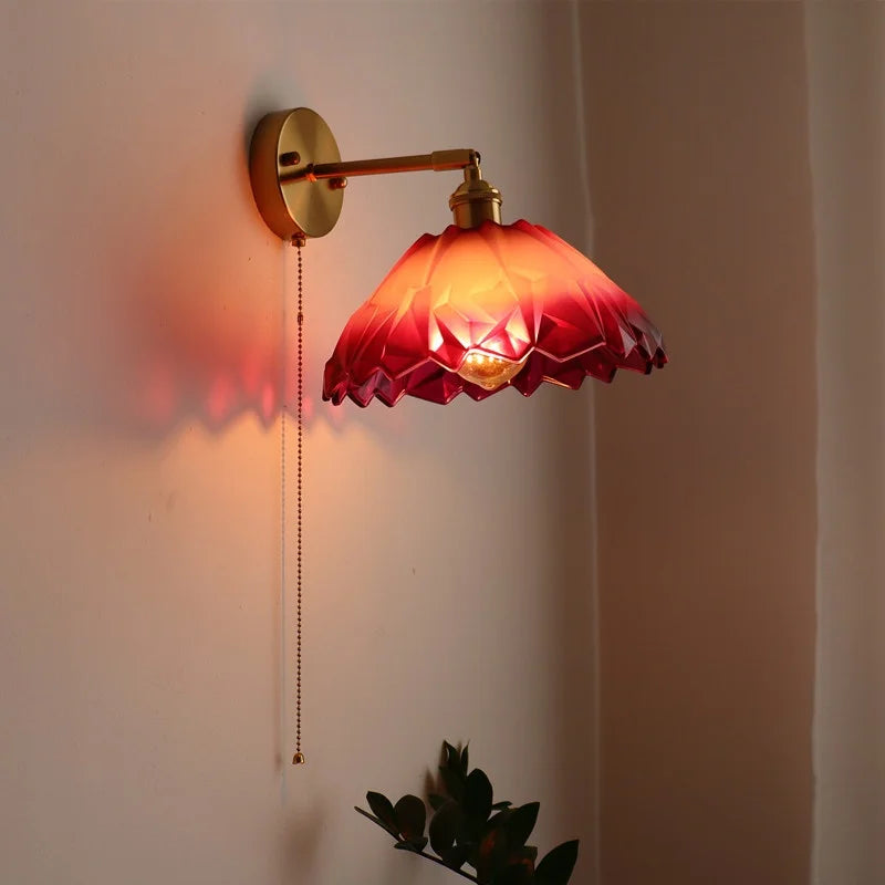 Copper Glass Wall Sconce Japanese Style Bathroom