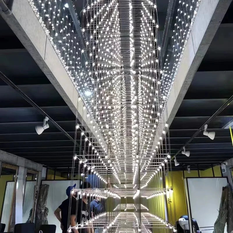 DecorBites™ Cosmos Chandelier: Nordic Silver Firefly Light for Luxe Living & Dining Rooms