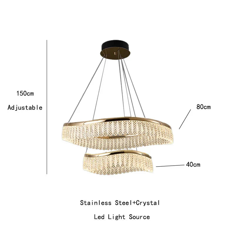 Golden Crystal Round Chandelier