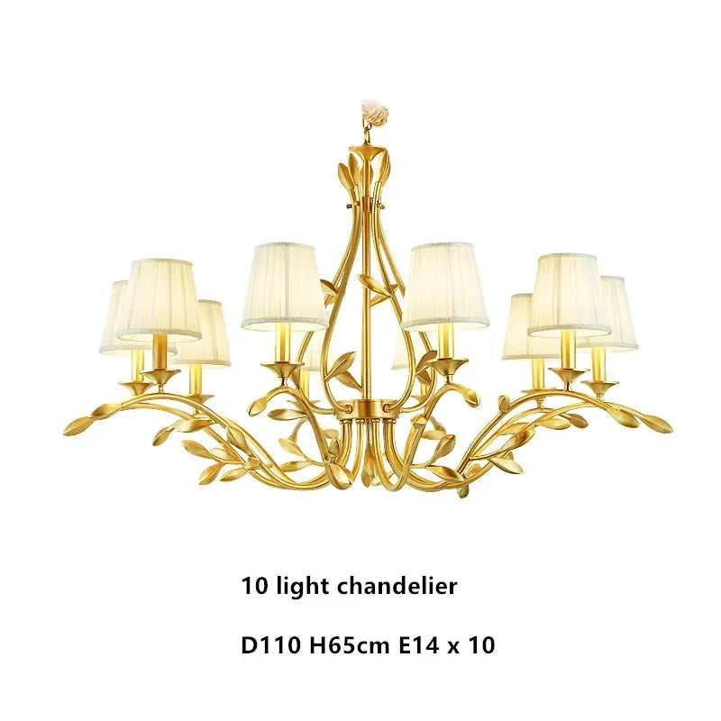 Gold Copper Fabric Chandelier