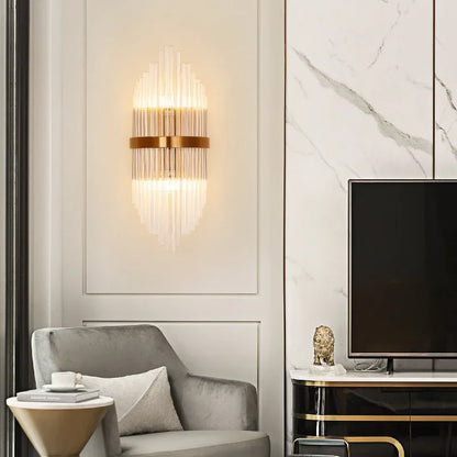 DecorBites™ Crystal Gold LED Wall Sconce for Bedroom Living Room Home Decoration
