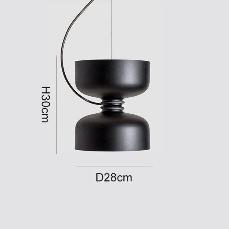Danish Art Wrought Iron Pendant Light in Black or White