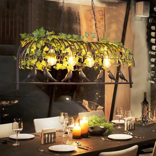 DecorBites™ Bird Cage Chandelier: Restaurant Bar Living Room Garden Decor Vintage Hanging Lamp