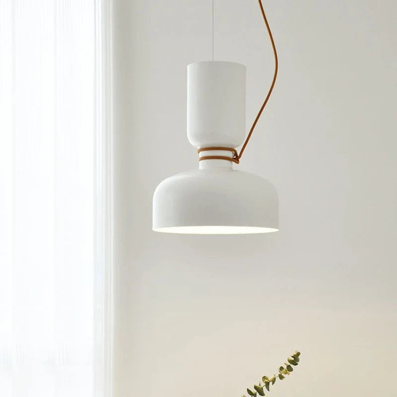 Danish Art Wrought Iron Pendant Light in Black or White