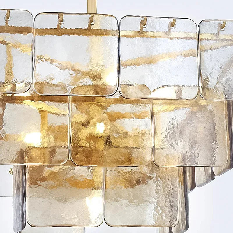 Gold Luxe Glass Chandelier