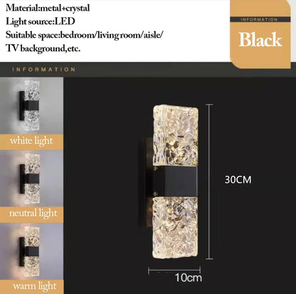 DecorBites™ Crystal Nordic LED Wall Lamps | Modern Corrugated Sconces for Home Decor