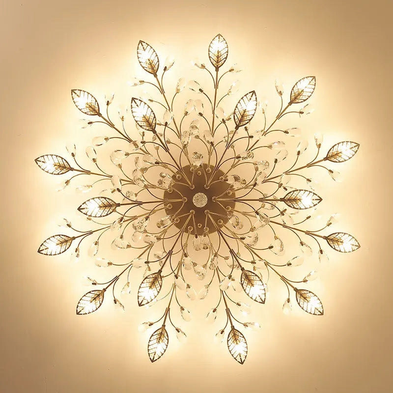 DecorBites™ Crystal Ceiling Chandelier LED Fixture Lights for Living Room Bedroom by Samsarah Lighting