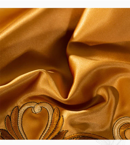 DecorBites™ Luxe Brocade Cotton Embroidered Bedding Set - Quilt Cover Bed Linen Bedspread