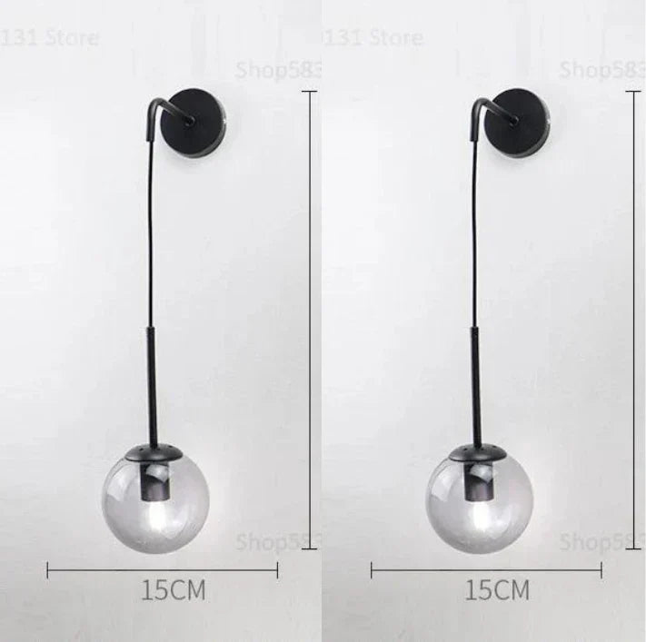 DecorBites™ Glass Ball LED Wall Light for Bedroom Decoration and Living Room Fixtures