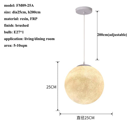DecorBites™ Cream Moon LED Pendant Chandelier: Modern Living Room Kitchen Bedroom Lighting