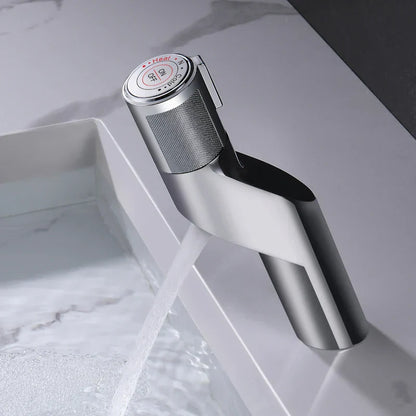 DecorBites™ Gold Basin Faucet: Single Handle Push-Button Mixer Tap for Bathroom, Brass Material