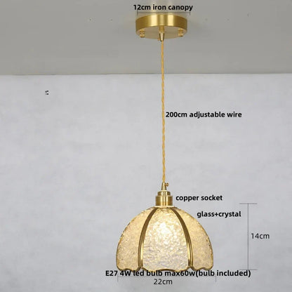 DecorBites™ Crystal Glass LED Pendant Lamp, Adjustable Modern Luxury Hanging Lights