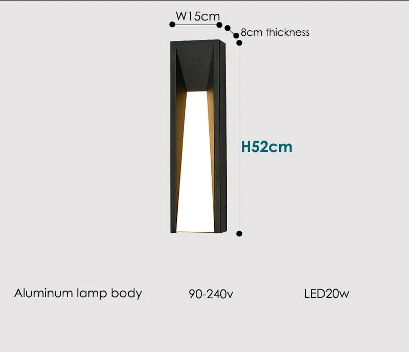 DecorBites™ LED Black Outdoor Wall Lamp for Patio Entryway and Garden Lighting
