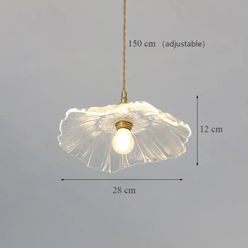 Sunflower Glass Brass Pendant
