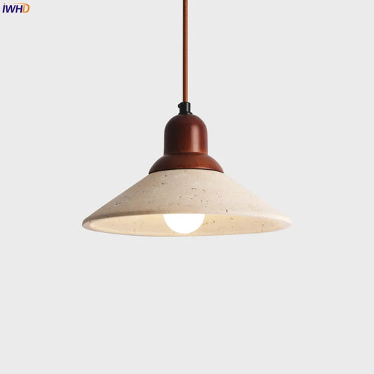 DecorBites™ Japanese Vintage LED Hanging Lamp Yellow Travertine Home Decor Pendant Lighting