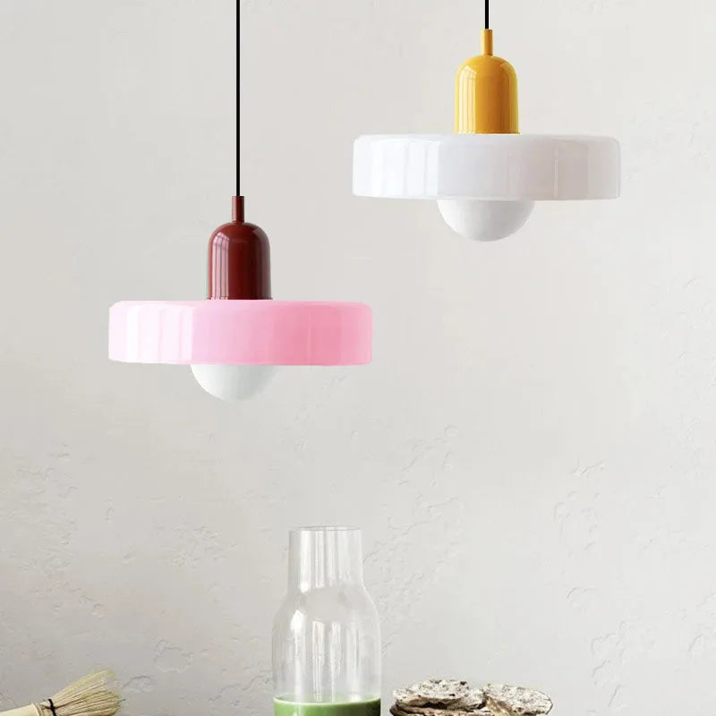 Nordic Vintage Orange Glass Pendant Light