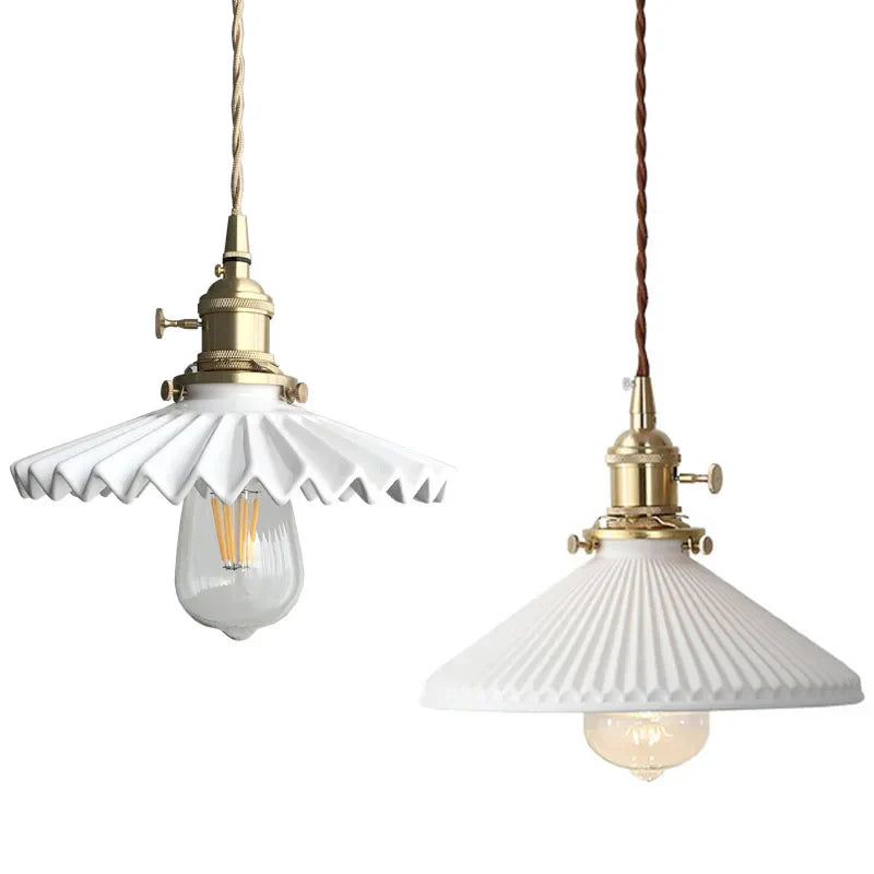 Ceramic Brass Bedside Chandelier