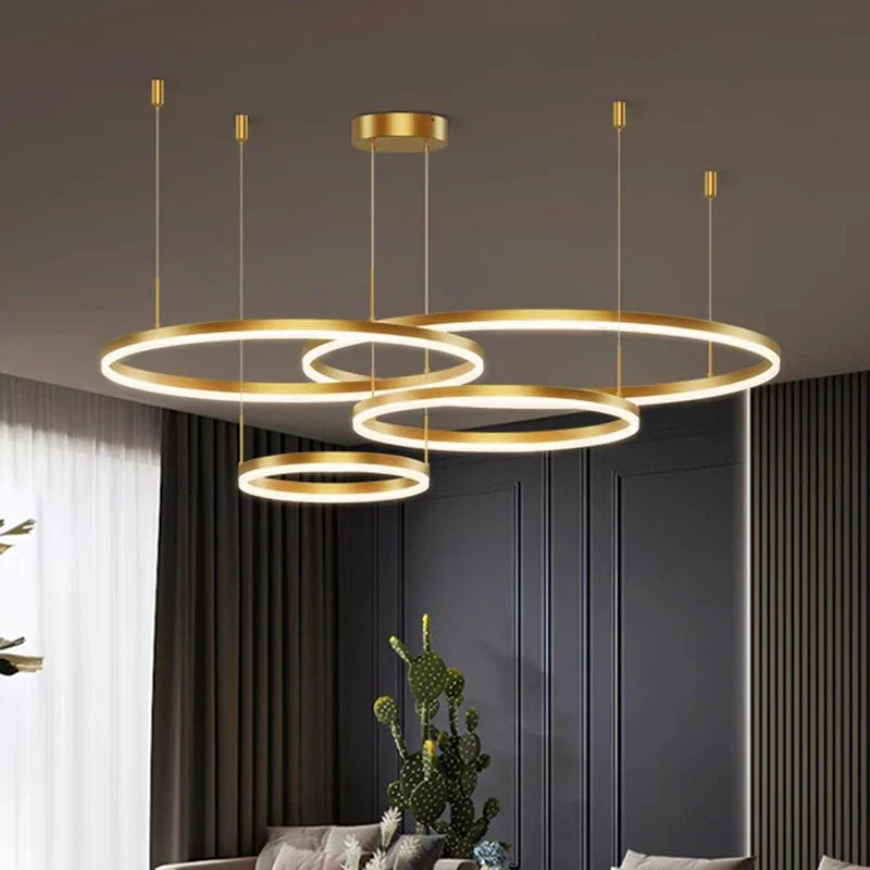 Antique Brass LED Chandelier