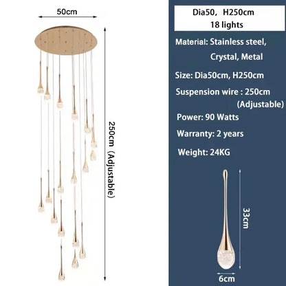 DecorBites™ Crystal Bubble Chandelier: Modern Duplex Living Room Villa Decoration Luminaire