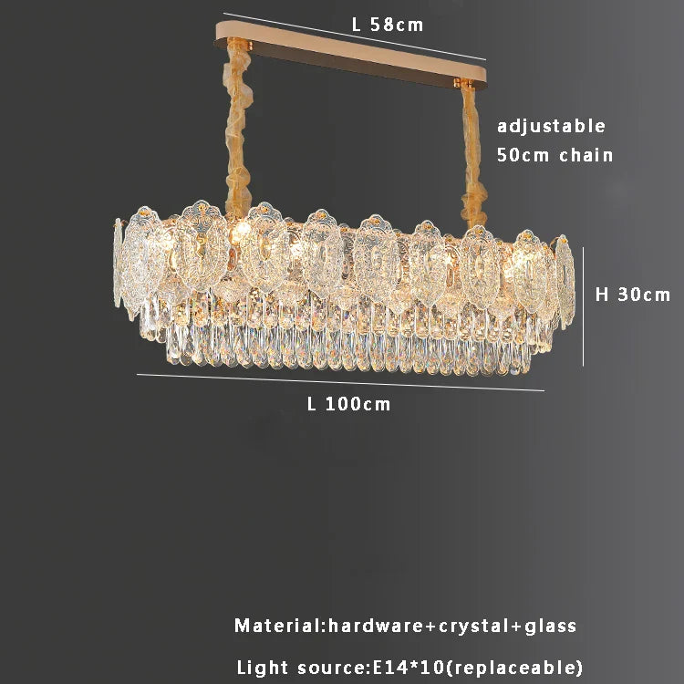 Gold Crystal Dining Pendant Round Dia120cm