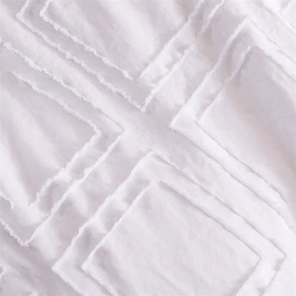 DecorBites™ Geometric Cut Flowers Bedding Set: Queen King Size Duvet Cover Pillowcases