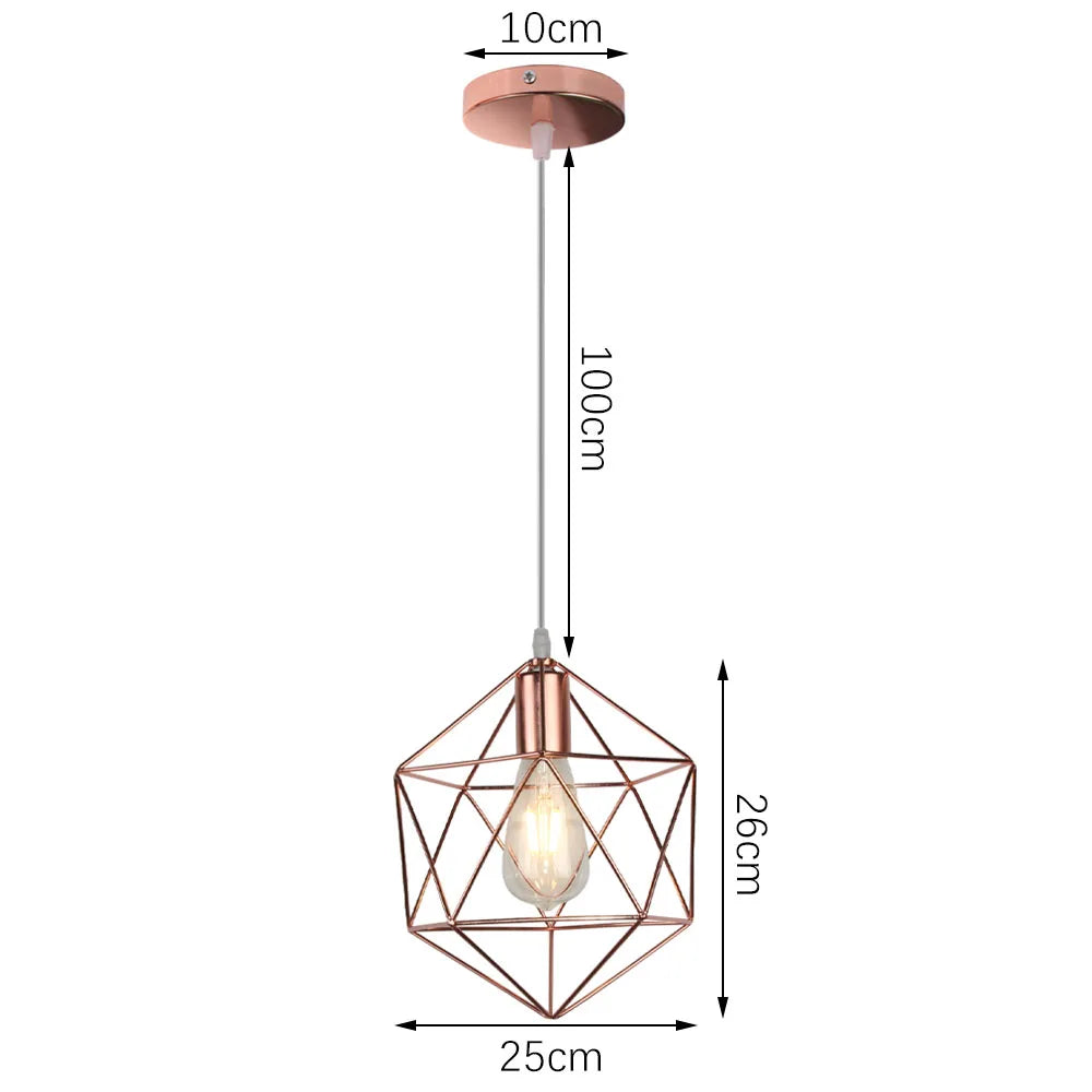 Gold Industrial Pendant Light Adjustable Height