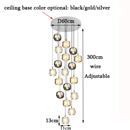 DecorBites™ Crystal LED Chandelier: Stylish Home Lighting for Living Room, Staircase & More