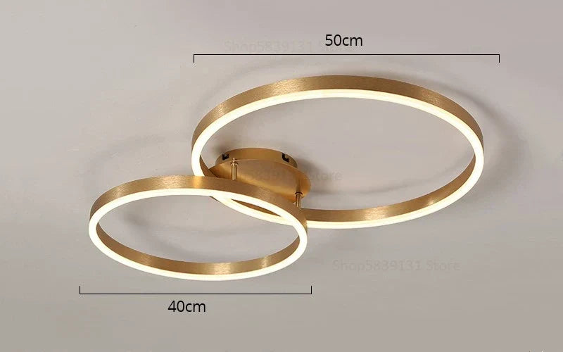 DecorBites™ Golden Coffee LED Ceiling Light with Acrylic Lampshade for Creative Living Room Fixtures