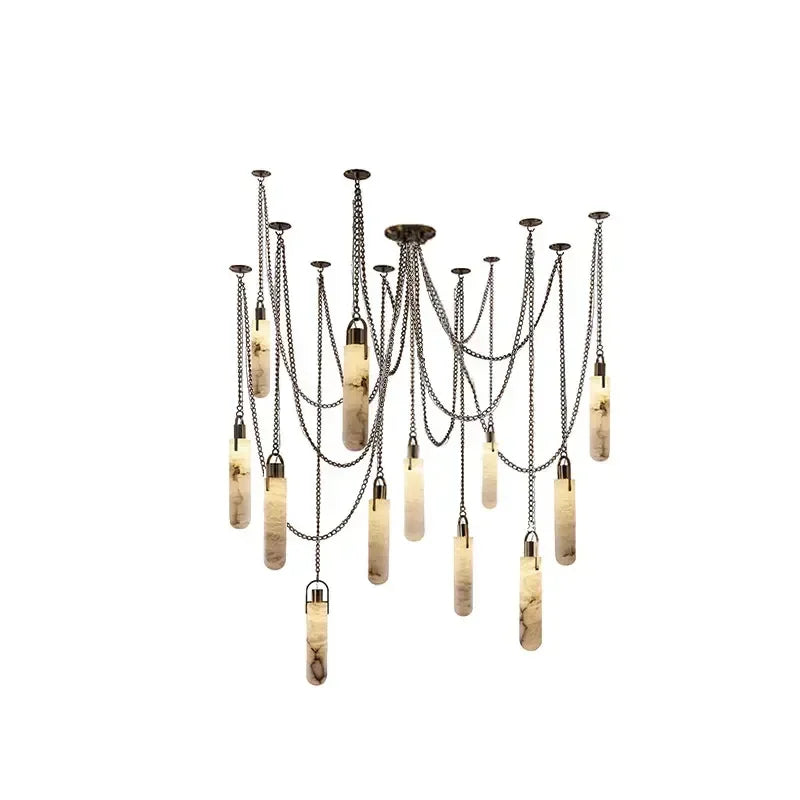 Gold Chrome Marble Chandelier