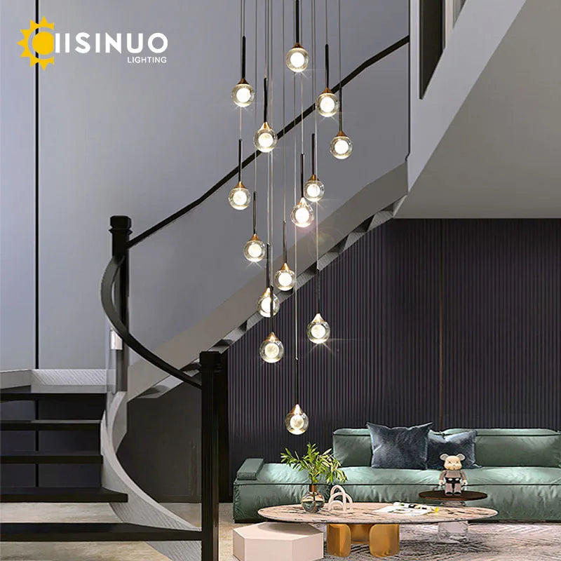 Gold Crystal Raindrop Chandelier