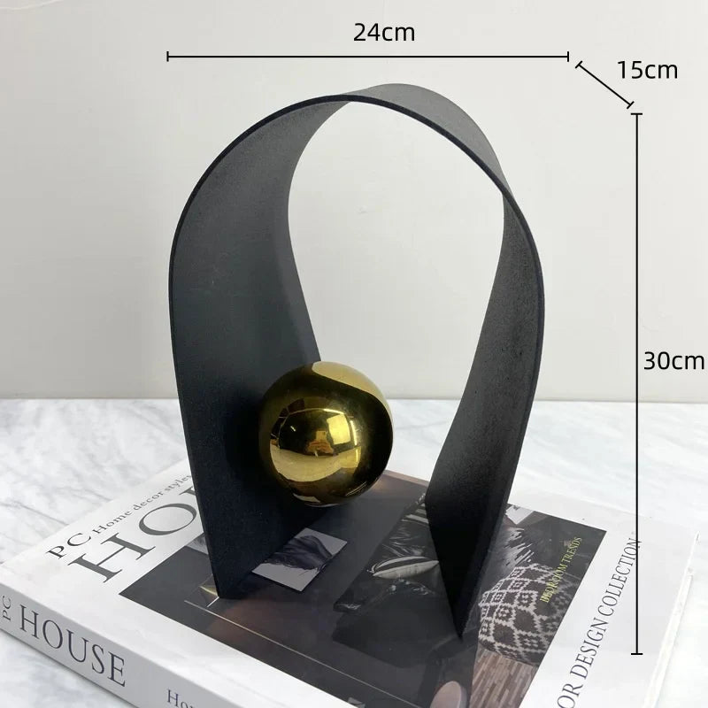 Gold Metal Geometric Sculpture