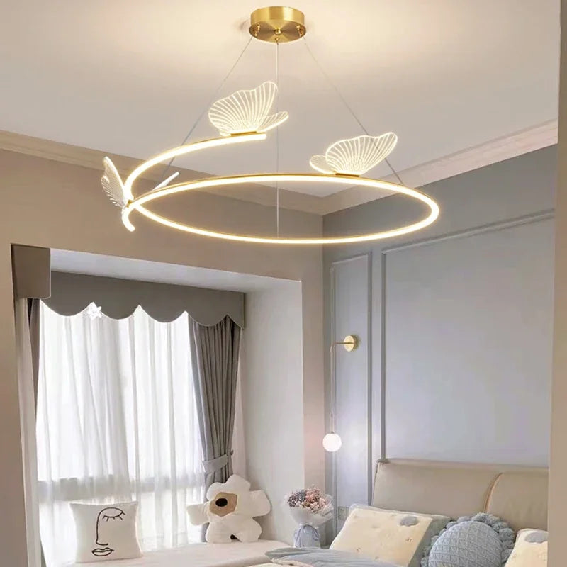 DecorBites™ Butterfly Design Ceiling Chandelier: Modern Minimalist Pendant Lamp for Home Decor